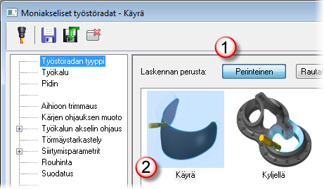 LUO MONIAKSELINEN KÄYRÄ-TYÖSTÖRATA. 21 7 Sovita geometria näytölle painamalla [Alt+F1] tai klikkaamalla Sovitapainiketta. 8 Valitse Tiedosto, Tallenna nimellä ja tallenna tiedosto uudella nimellä.