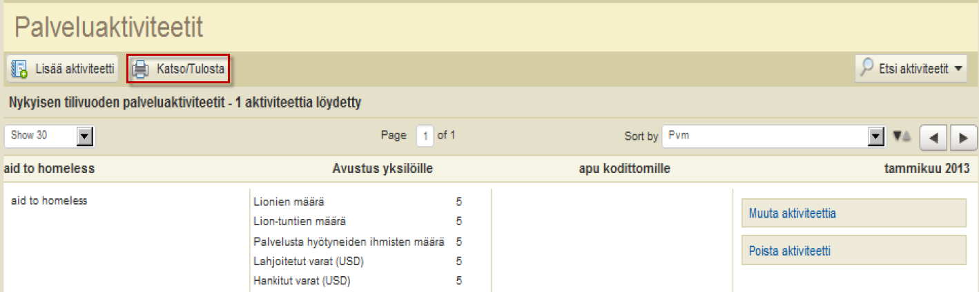K: Miten voin katsoa kumulatiivisia palveluaktiviteetti-ilmoituksia? V: Mene joko Oma lionsklubini tai Oma leoklubini -valikkoon ja valitse Palveluaktiviteetit.