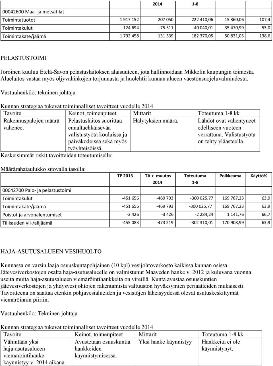 Aluelaitos vastaa myös öljyvahinkojen torjunnasta ja huolehtii kunnan alueen väestönsuojeluvalmiudesta.