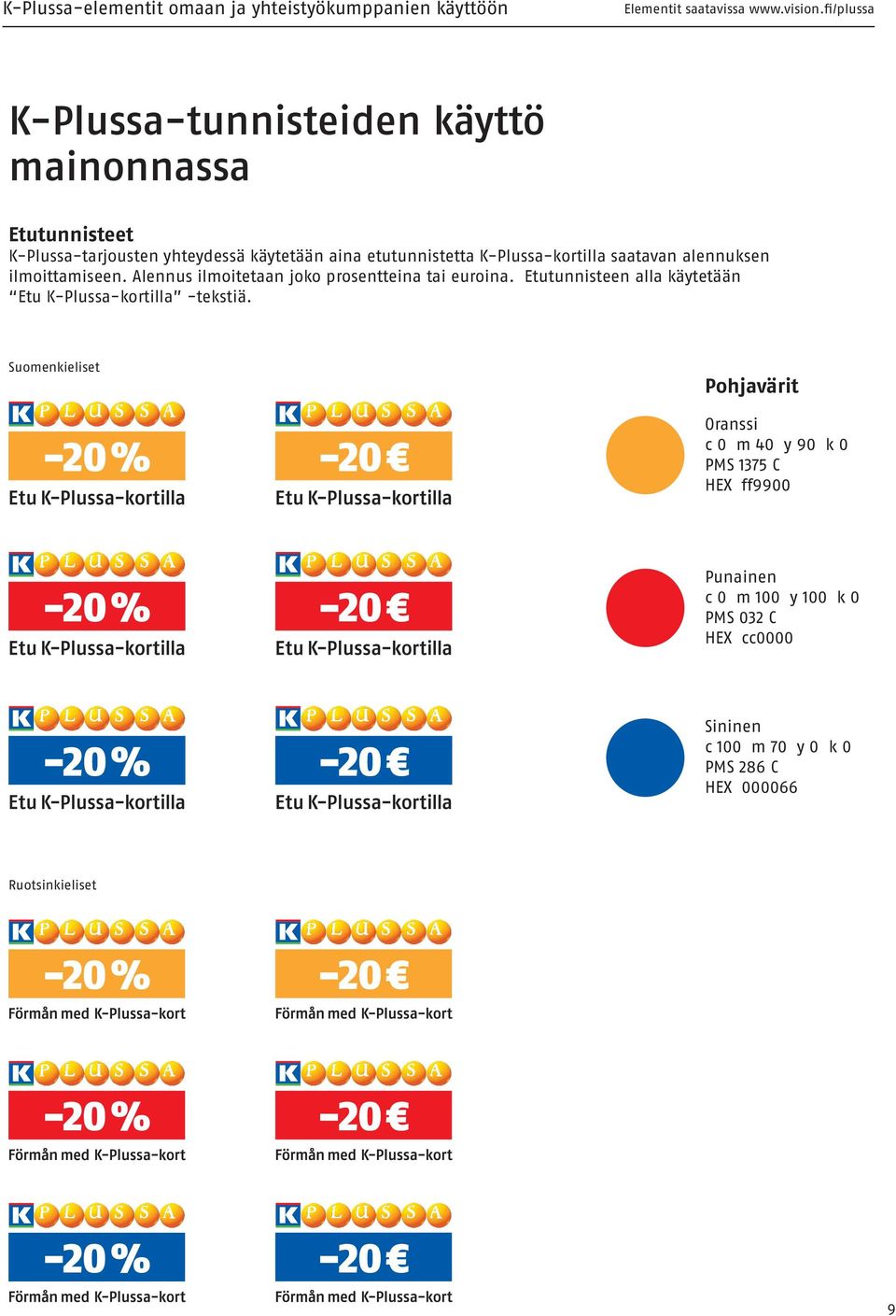 Etutunnisteen alla käytetään Etu K-Plussa-kortilla -tekstiä.