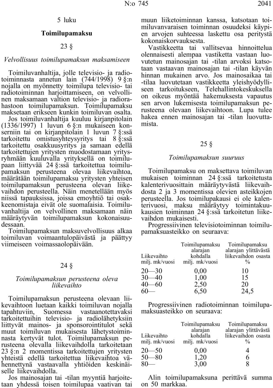 Jos toimiluvanhaltija kuuluu kirjanpitolain (1336/1997) 1 luvun 6 :n mukaiseen konserniin tai on kirjanpitolain 1 luvun 7 :ssä tarkoitettu omistusyhteysyritys tai 8 :ssä tarkoitettu osakkuusyritys ja