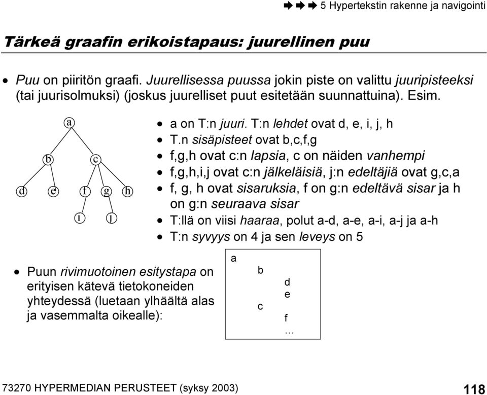 T:n lehdet ovat d, e, i, j, h T.