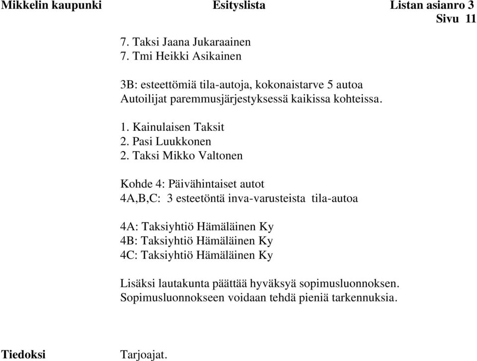 Kainulaisen Taksit 2. Pasi Luukkonen 2.