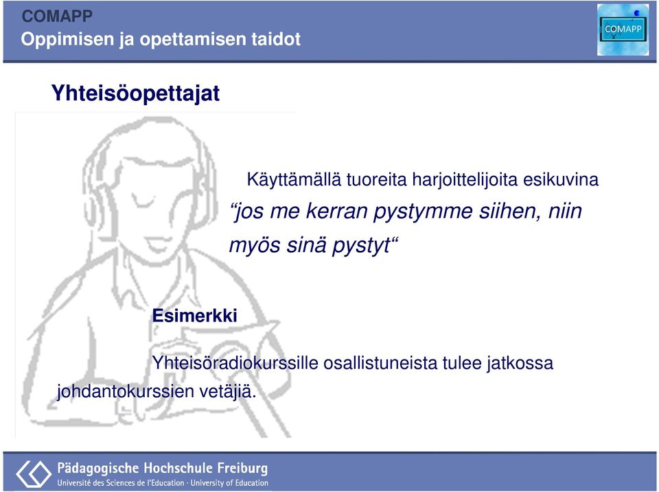 siihen, niin myös sinä pystyt Esimerkki