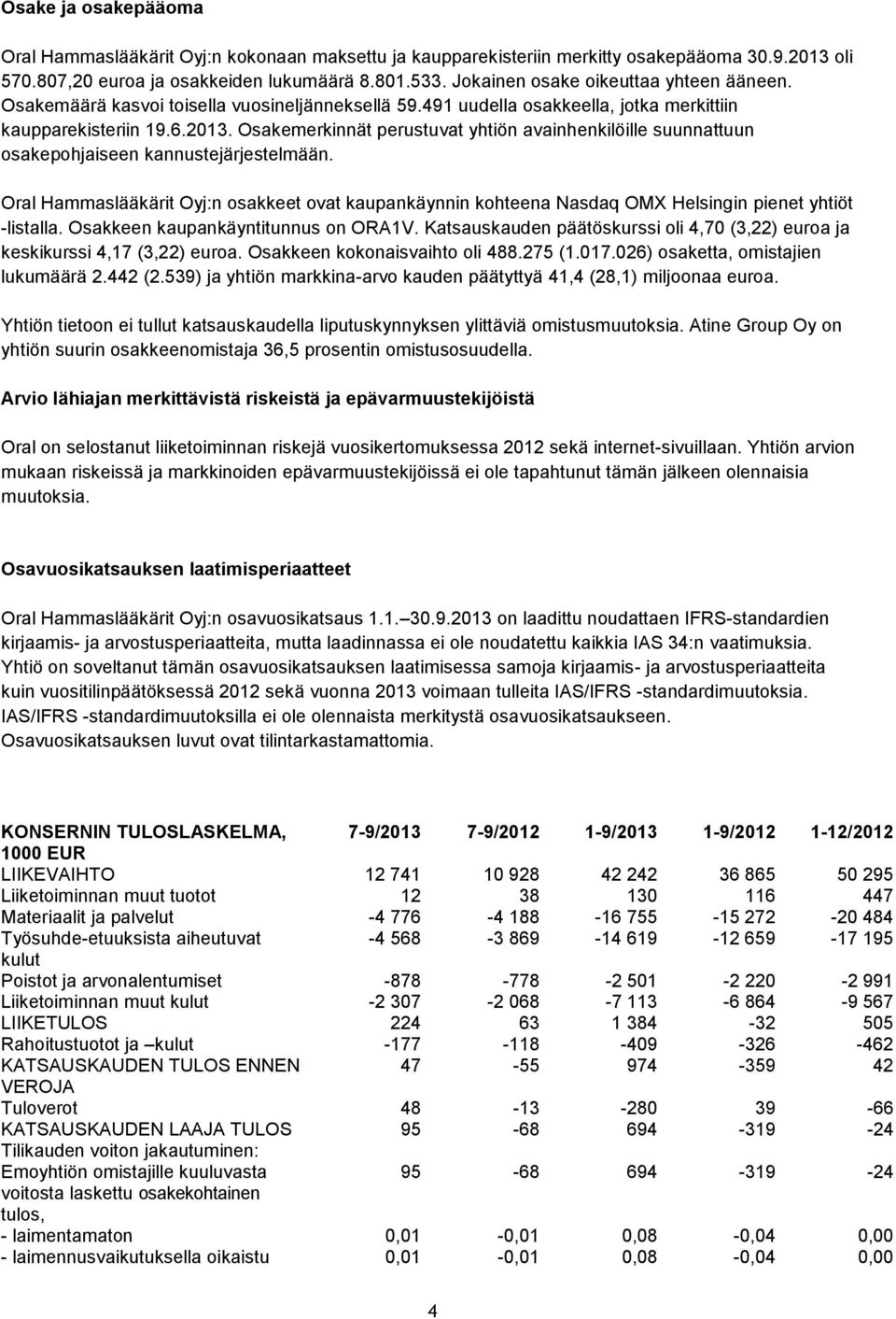 Osakemerkinnät perustuvat yhtiön avainhenkilöille suunnattuun osakepohjaiseen kannustejärjestelmään.