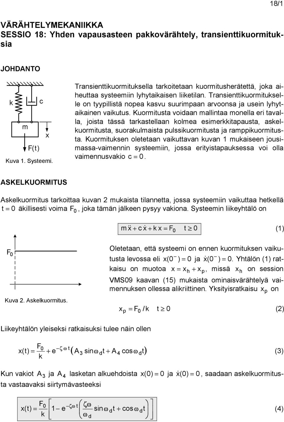 Kuormiusa voiaan mallinaa monella eri avalla, joisa ässä arasellaan olmea esimeriapausa, aseluormiusa, suoraulmaisa pulssiuormiusa ja ramppiuormiusa.