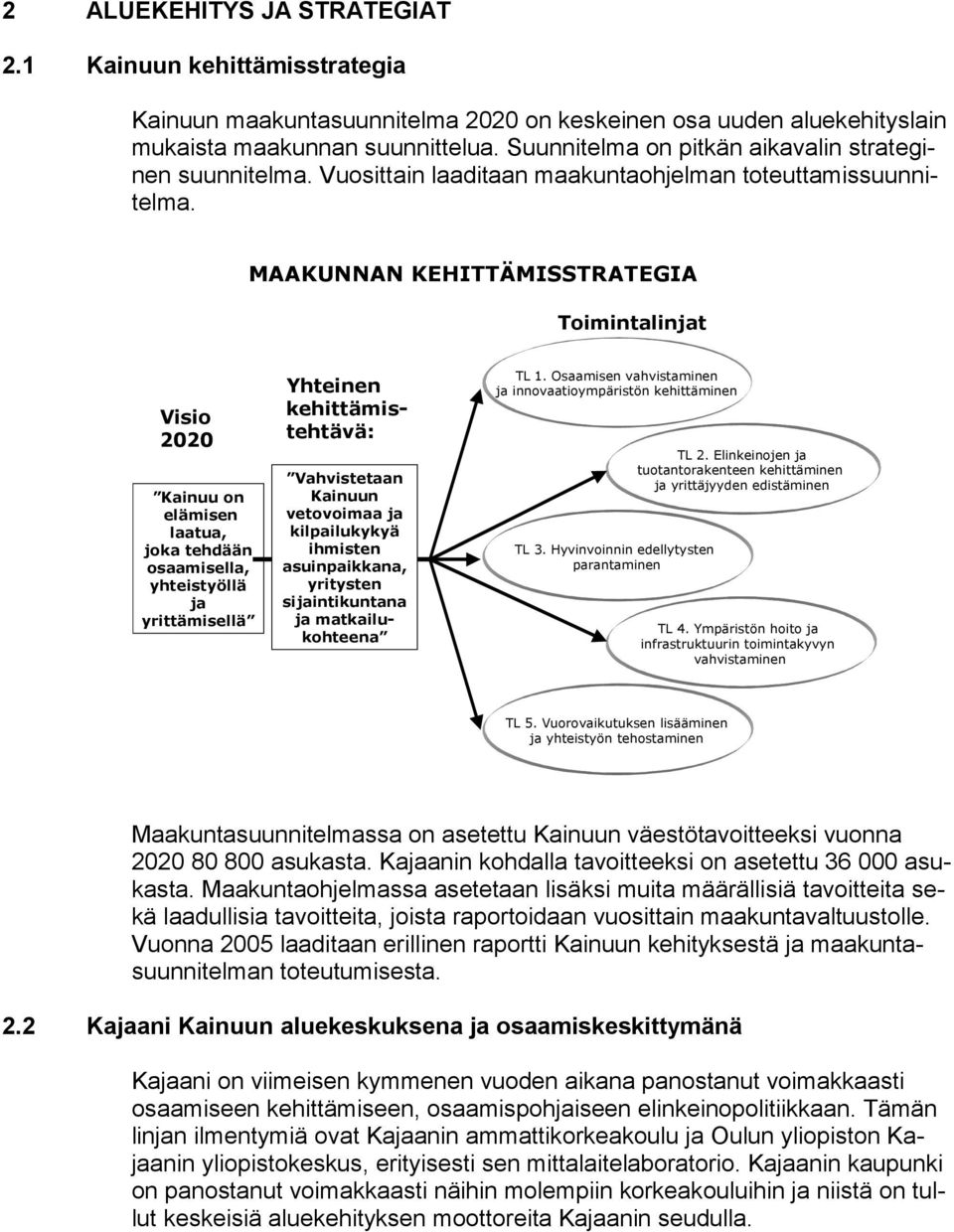 MAAKUNNAN KEHITTÄMISSTRATEGIA Toimintalinjat Visio 2020 Kainuu on elämisen laatua, joka tehdään osaamisella, yhteistyöllä ja yrittämisellä Yhteinen kehittämistehtävä: Vahvistetaan Kainuun vetovoimaa