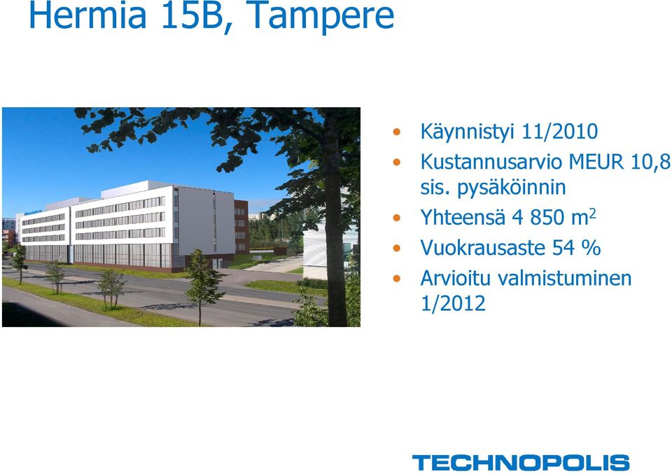 pysäköinnin Yhteensä 4 850 m 2