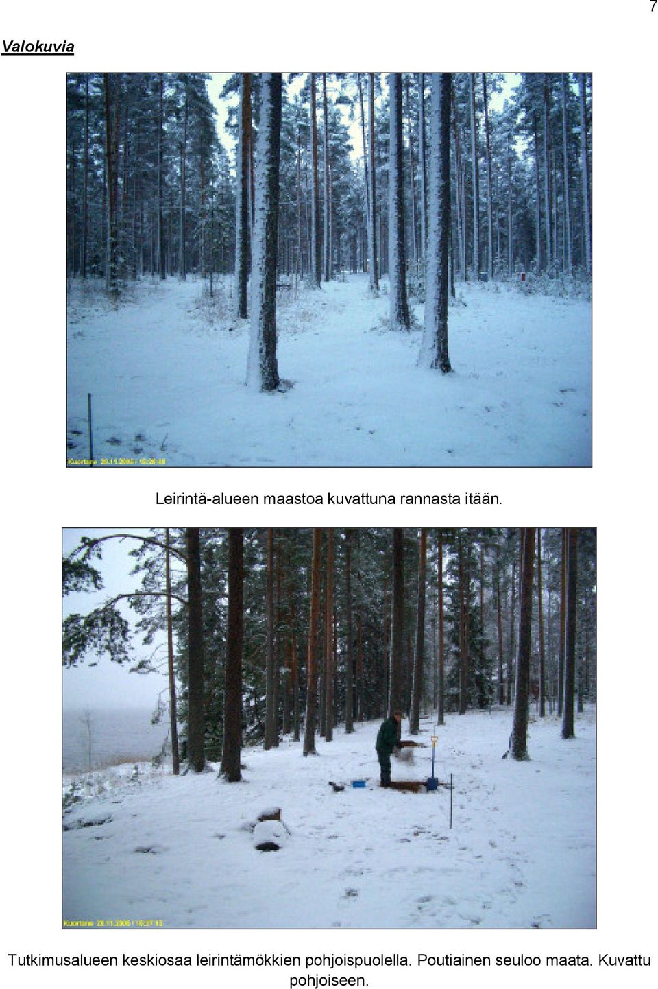 Tutkimusalueen keskiosaa leirintämökkien
