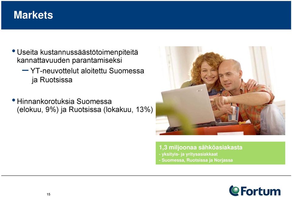 Hinnankorotuksia Suomessa (elokuu, 9%) ja Ruotsissa (lokakuu, 13%) 1,3
