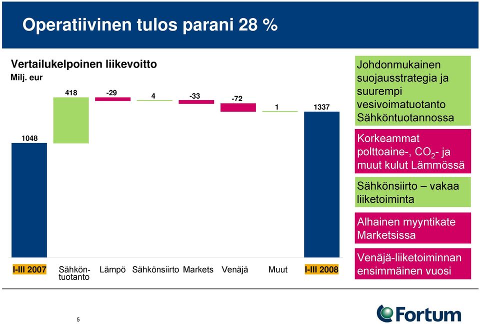 Sähköntuotannossa 1048 Korkeammat polttoaine-, CO 2 -ja muut kulut Lämmössä Sähkönsiirto vakaa