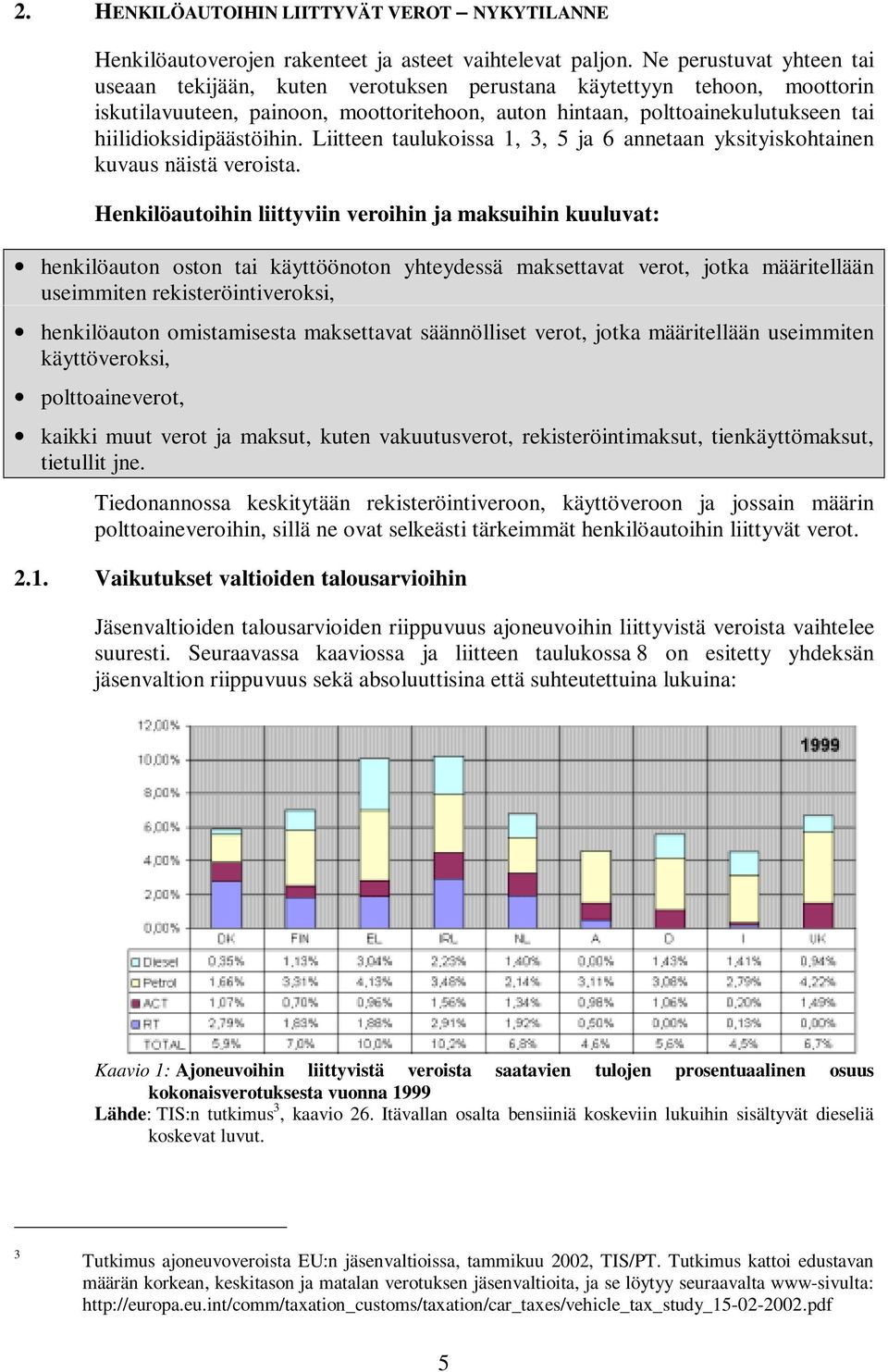 hiilidioksidipäästöihin. Liitteen taulukoissa 1, 3, 5 ja 6 annetaan yksityiskohtainen kuvaus näistä veroista.