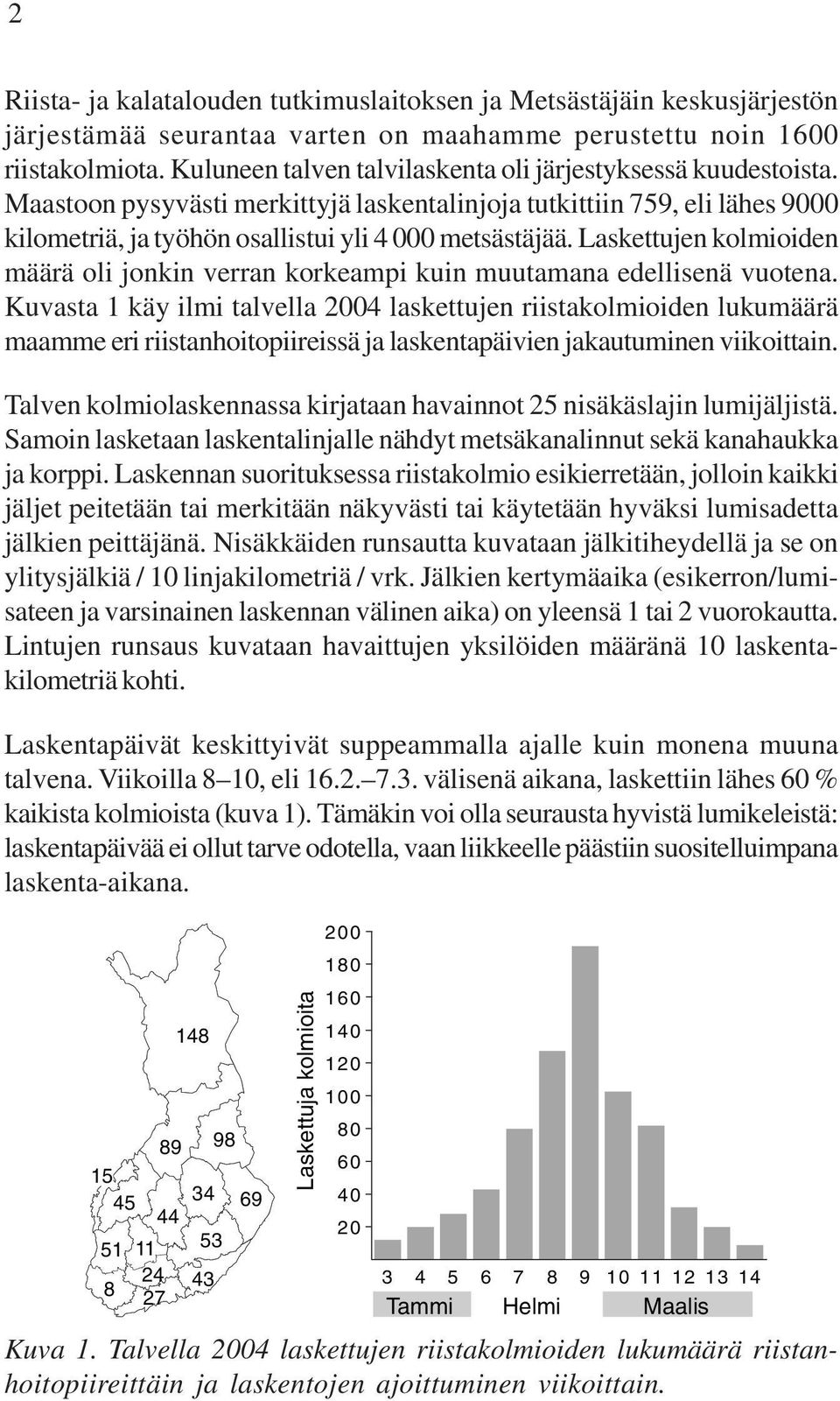 Laskettujen kolmioiden määrä oli jonkin verran korkeampi kuin muutamana edellisenä vuotena.