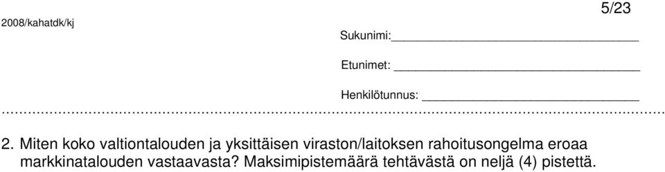 viraston/laitoksen rahoitusongelma eroaa