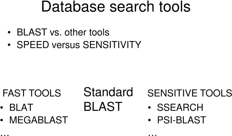 SENSITIVITY FAST TOOLS BLAT