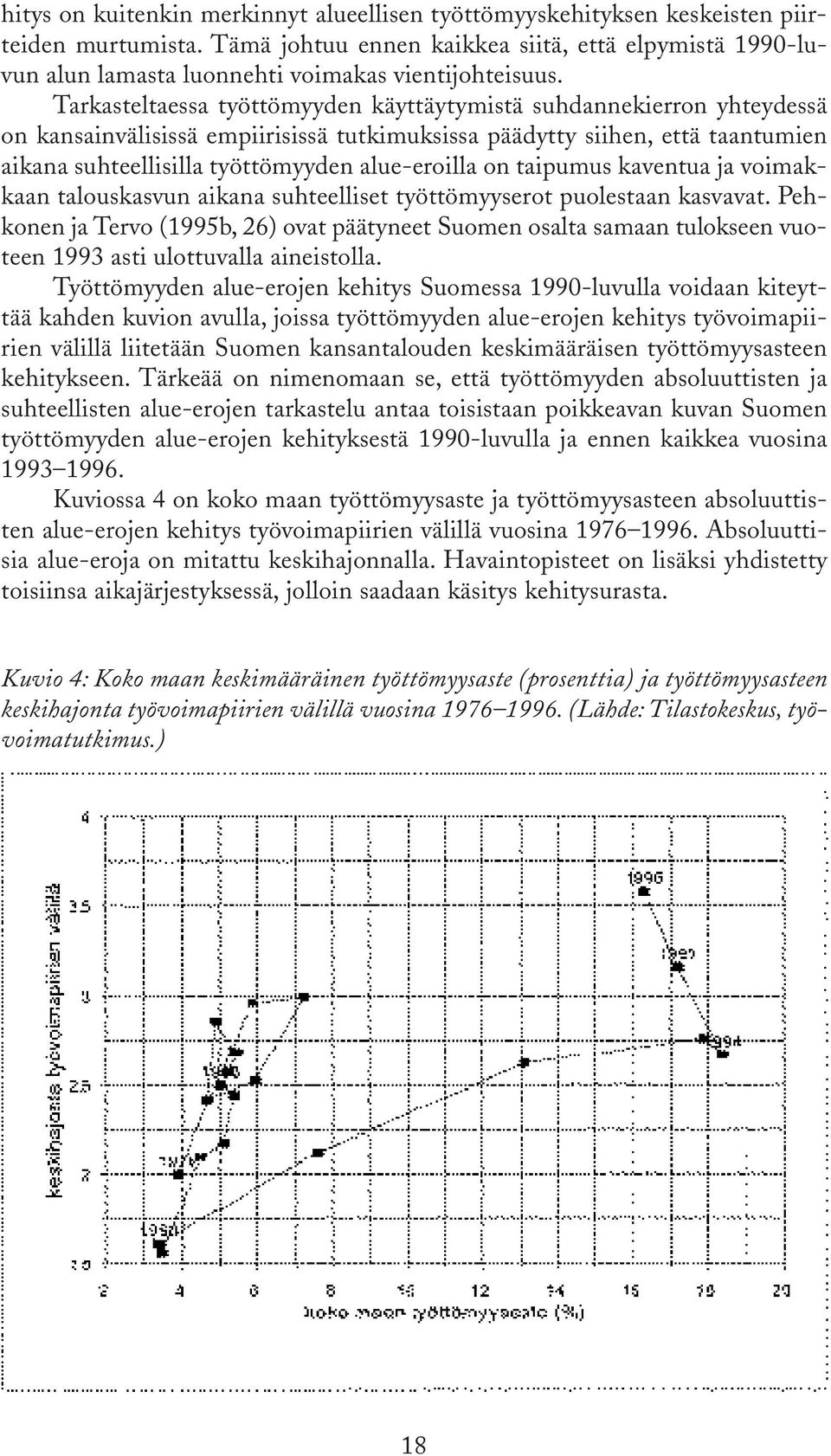 Tarkasteltaessa työttömyyden käyttäytymistä suhdannekierron yhteydessä on kansainvälisissä empiirisissä tutkimuksissa päädytty siihen, että taantumien aikana suhteellisilla työttömyyden alue-eroilla