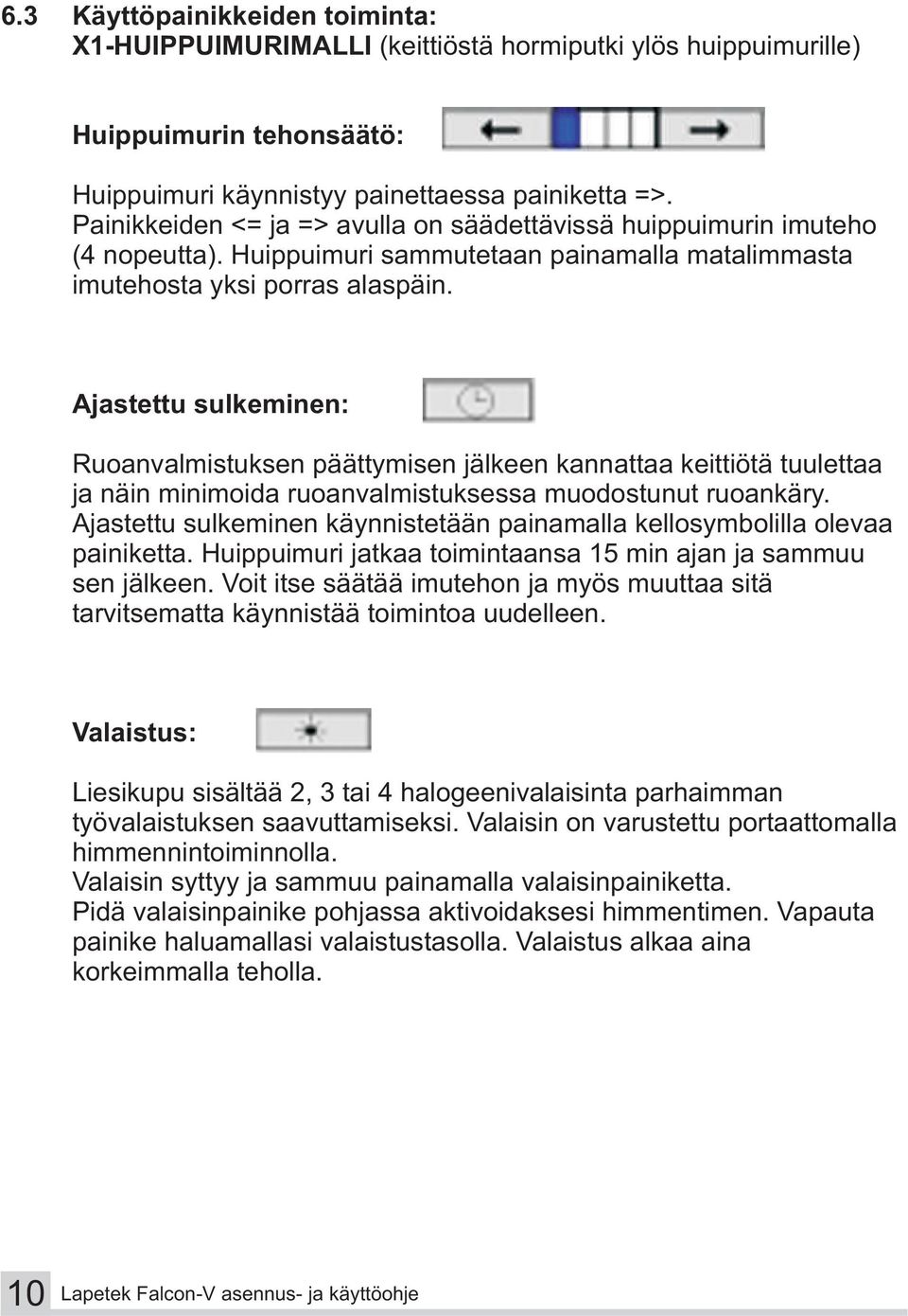 Ajastettu sulkeminen: Ruoanvalmistuksen päättymisen jälkeen kannattaa keittiötä tuulettaa ja näin minimoida ruoanvalmistuksessa muodostunut ruoankäry.