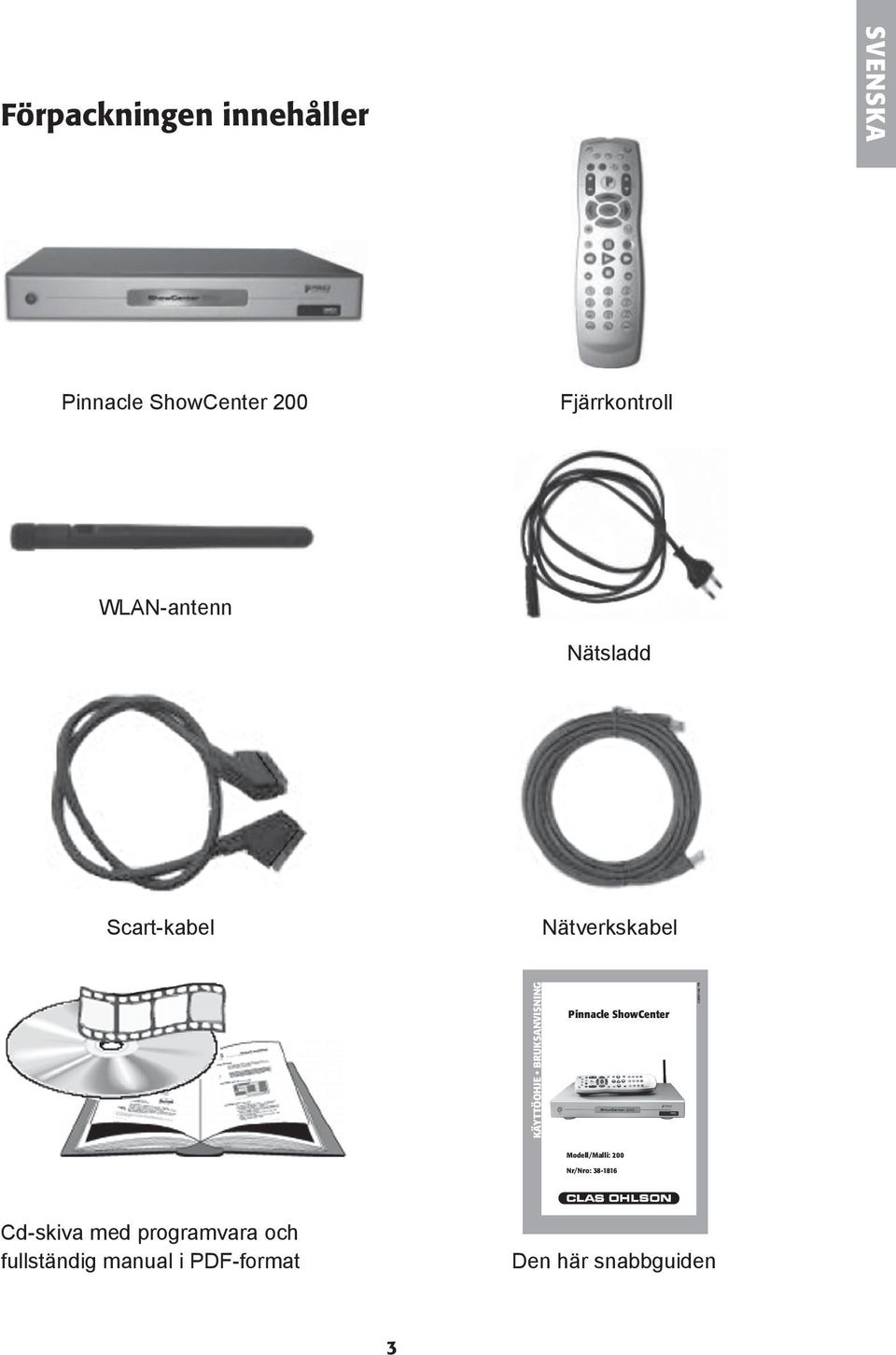 Scart-kabel Nätverkskabel Cd-skiva med