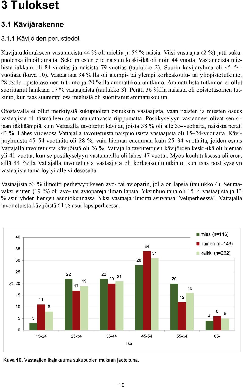 Vastaajista 34 %:lla oli alempi- tai ylempi korkeakoulu- tai yliopistotutkinto, 28 %:lla opistotasoinen tutkinto ja 20 %:lla ammattikoulututkinto.