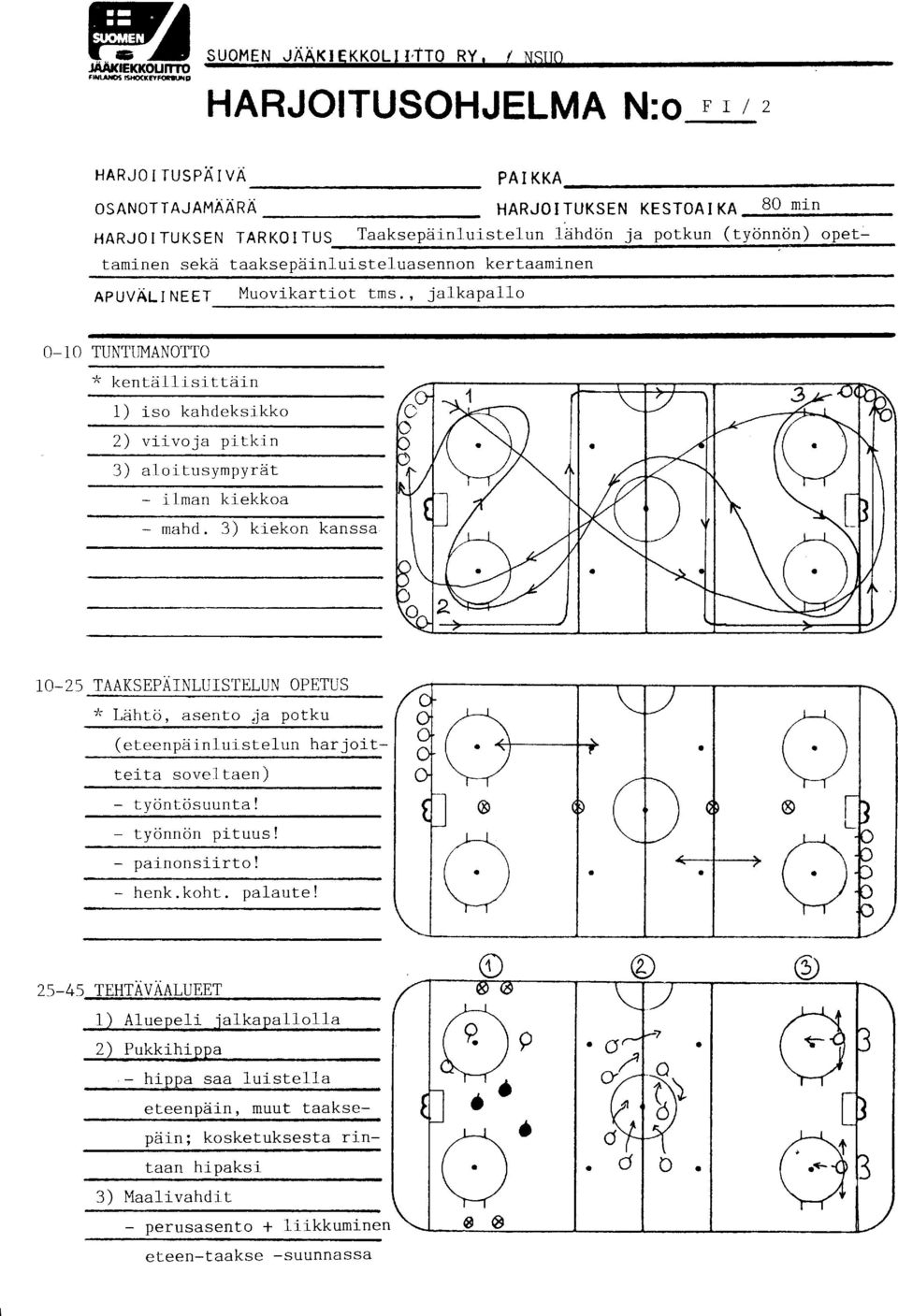 , jlkpllo HARJ0 I TUKSEN KESTOA 114 B0 min O_10 TUNTUMANOTTO * kentdllisittiin 1) iso khdeksikko 2) viivoj pitkin 3) loitusympyrdt ilmn kiekko mhd.