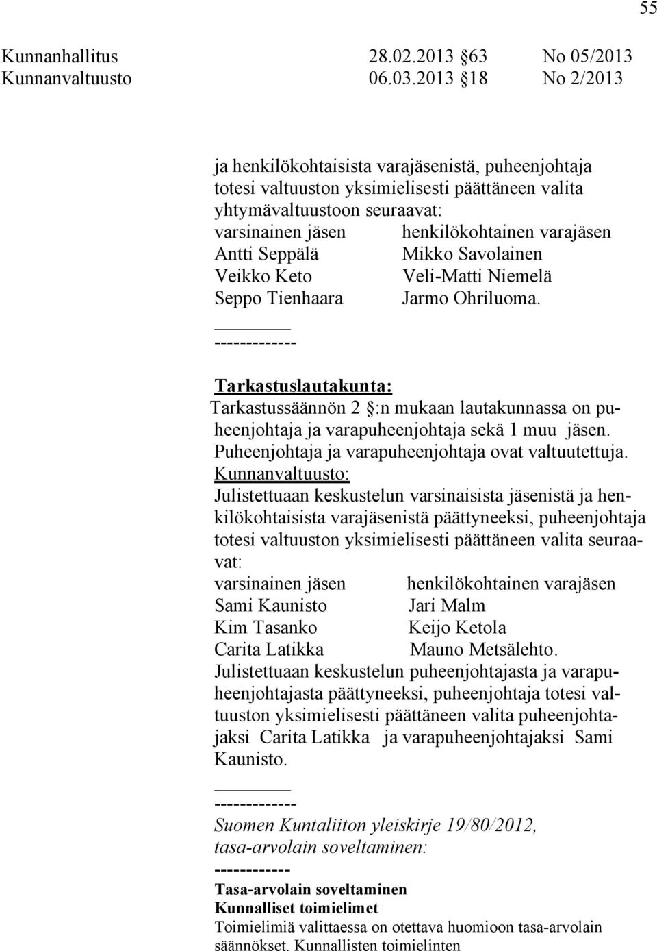 Seppälä Mikko Savolainen Veikko Keto Veli-Matti Niemelä Seppo Tienhaara Jarmo Ohriluoma.