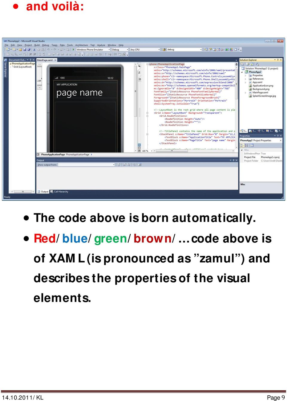 Red/blue/green/brown/ code above is of
