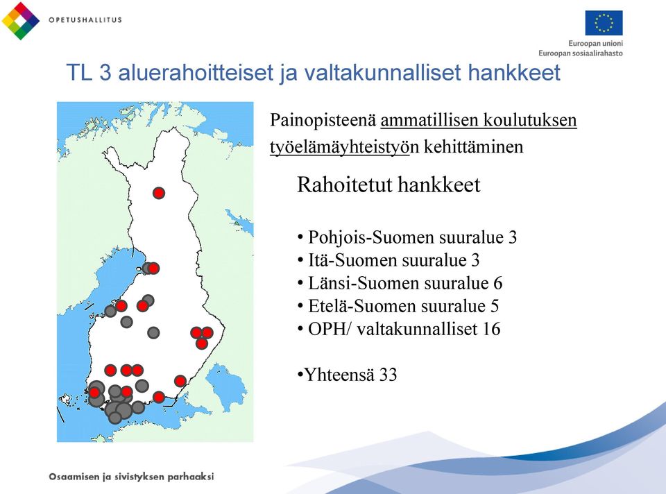 hankkeet Pohjois-Suomen suuralue 3 Itä-Suomen suuralue 3