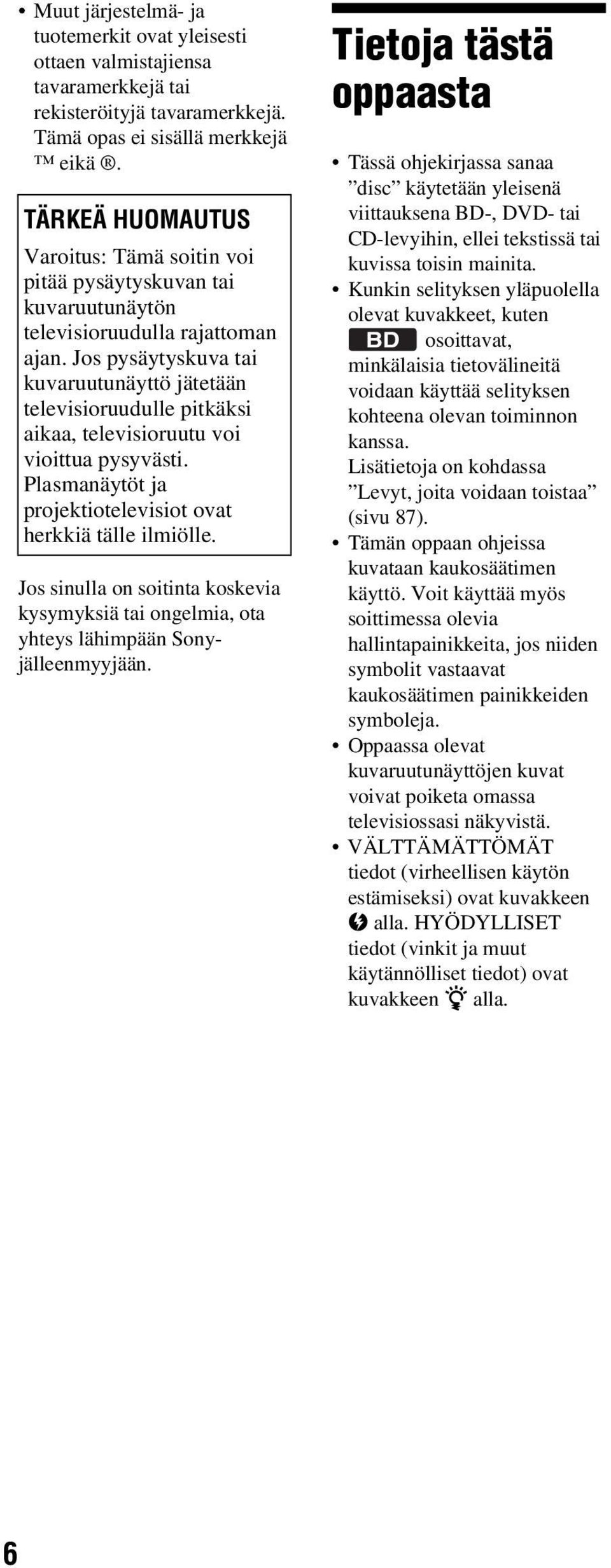 Jos pysäytyskuva tai kuvaruutunäyttö jätetään televisioruudulle pitkäksi aikaa, televisioruutu voi vioittua pysyvästi. Plasmanäytöt ja projektiotelevisiot ovat herkkiä tälle ilmiölle.