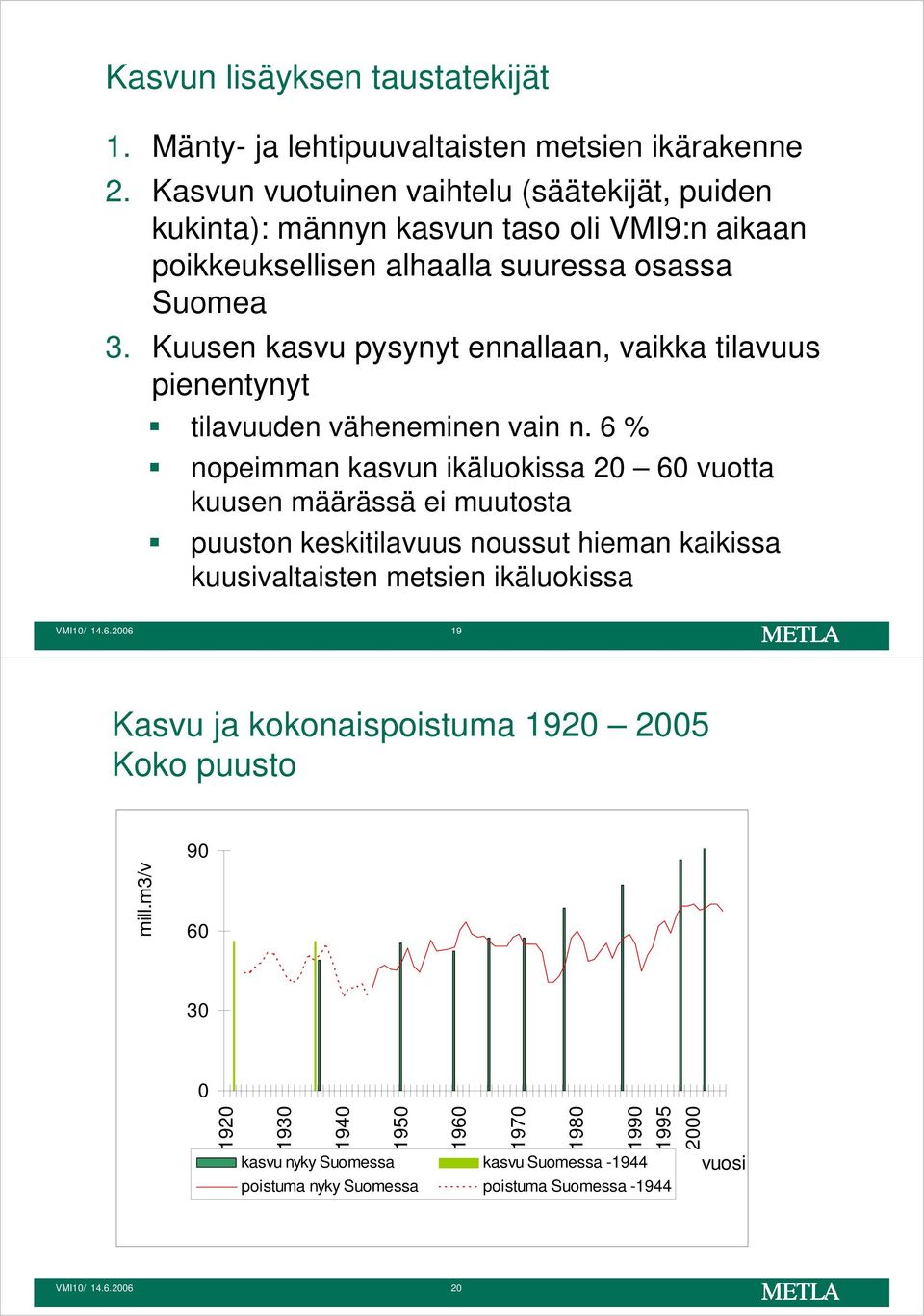 Kuusen kasvu pysynyt ennallaan, vaikka tilavuus pienentynyt tilavuuden väheneminen vain n.