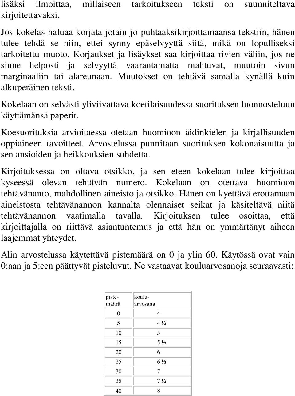 Korjaukset ja lisäykset saa kirjoittaa rivien väliin, jos ne sinne helposti ja selvyyttä vaarantamatta mahtuvat, muutoin sivun marginaaliin tai alareunaan.