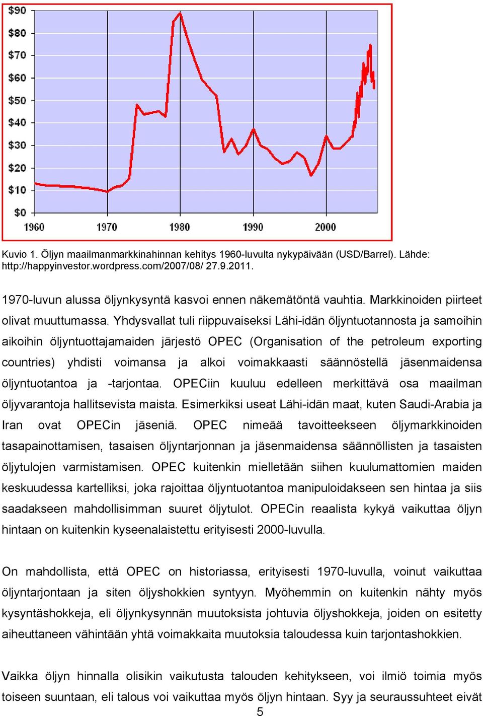 Yhdyvalla uli riiuvaieki Lähi-idän öljynuoannoa ja aoihin aikoihin öljynuoajaaiden järjeö OPEC (Organiaion of he eroleu exoring counrie) yhdii voiana ja alkoi voiakkaai äännöellä jäenaidena