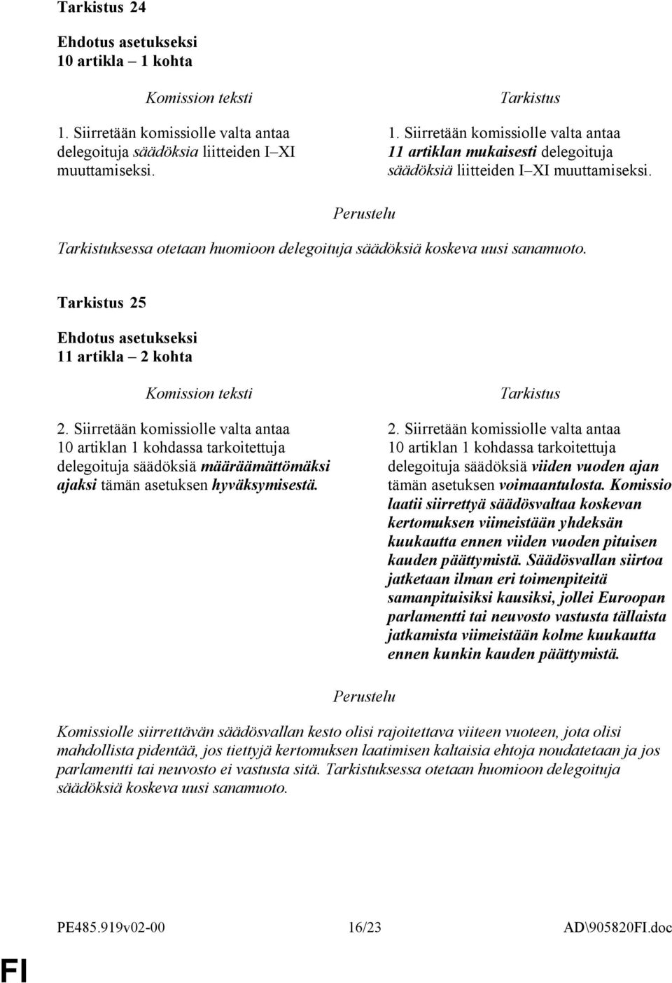 Siirretään komissiolle valta antaa 10 artiklan 1 kohdassa tarkoitettuja delegoituja säädöksiä määräämättömäksi ajaksi tämän asetuksen hyväksymisestä. 2.