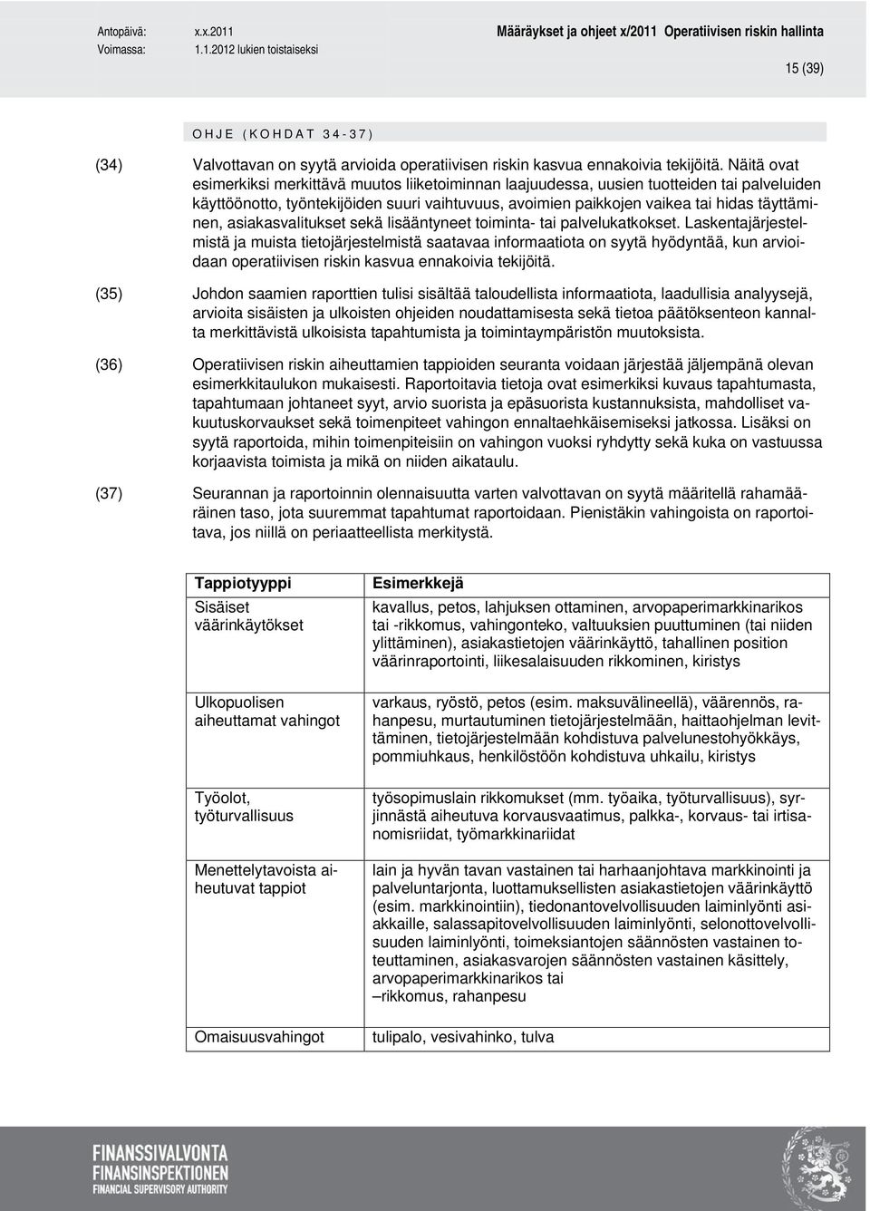 asiakasvalitukset sekä lisääntyneet toiminta- tai palvelukatkokset.