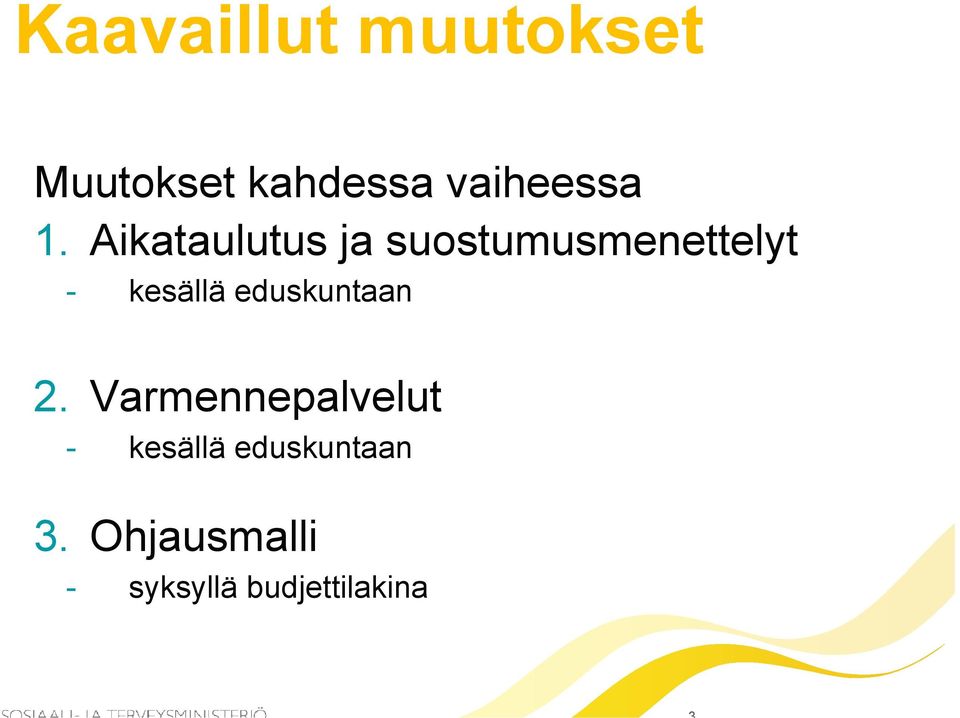 Aikataulutus ja suostumusmenettelyt - kesällä