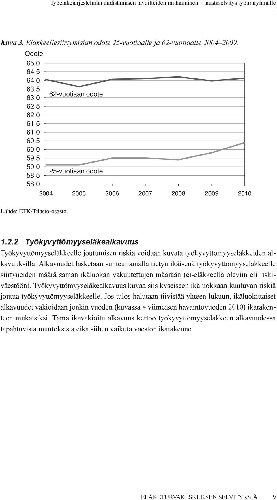 Alkavuudet lasketaan suhteuttamalla tietyn ikäisenä työkyvyttömyyseläkkeelle siirtyneiden määrä saman ikäluokan vakuutettujen määrään (ei-eläkkeellä oleviin eli riskiväestöön).