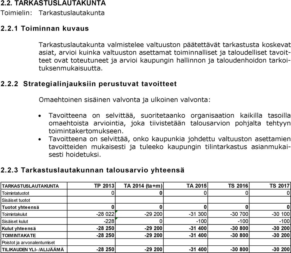 2.2 Strategialinjauksiin perustuvat tavoitteet Omaehtoinen sisäinen valvonta ja ulkoinen valvonta: Tavoitteena on selvittää, suoritetaanko organisaation kaikilla tasoilla omaehtoista arviointia, joka