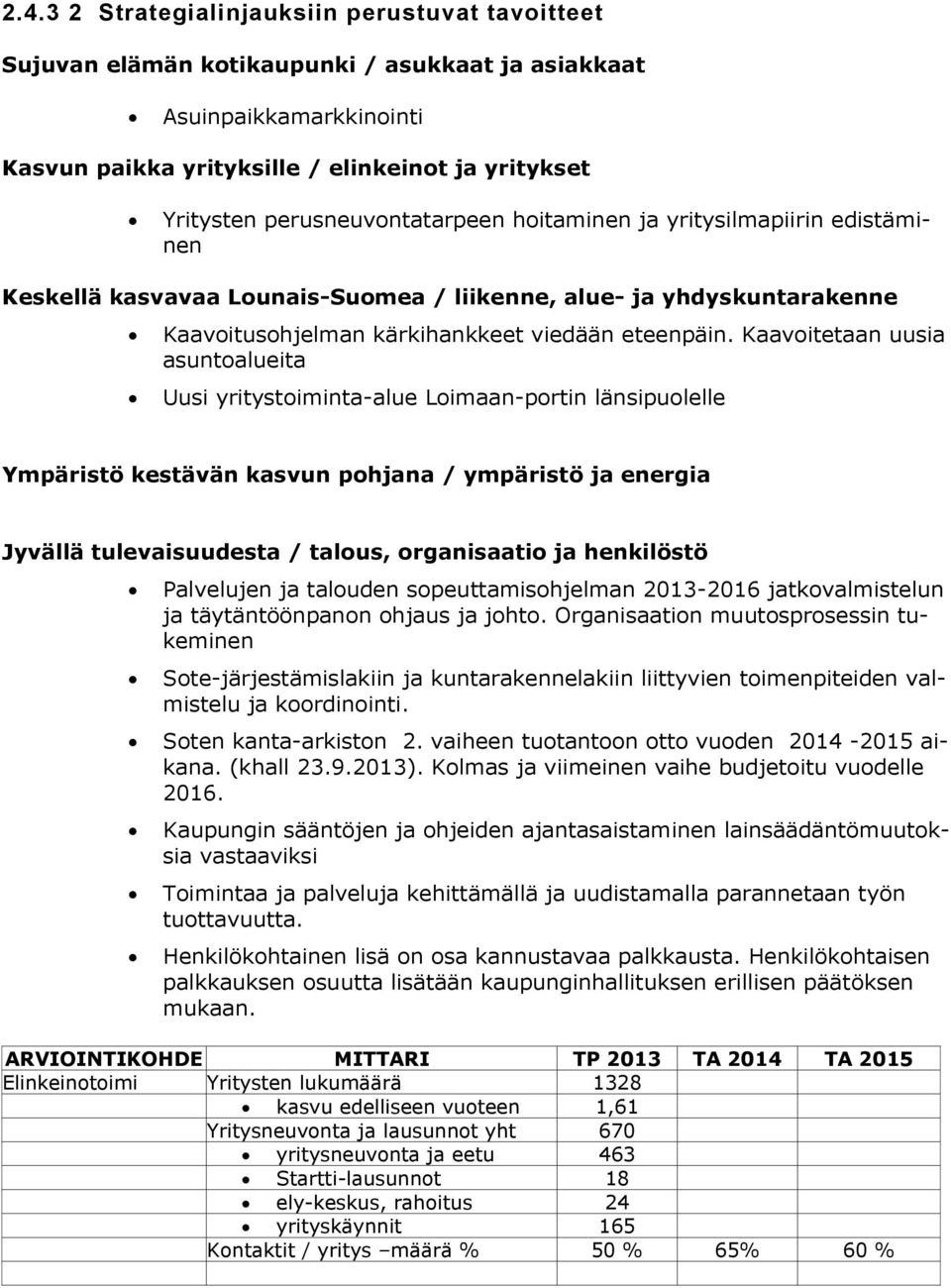 Kaavoitetaan uusia asuntoalueita Uusi yritystoiminta-alue Loimaan-portin länsipuolelle Ympäristö kestävän kasvun pohjana / ympäristö ja energia Jyvällä tulevaisuudesta / talous, organisaatio ja