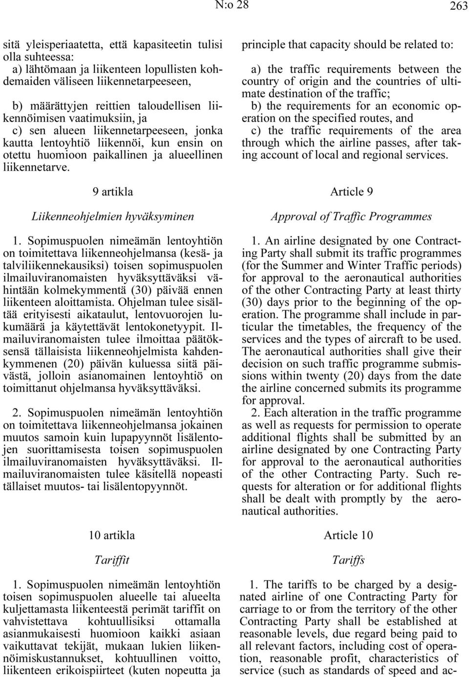 9 artikla Liikenneohjelmien hyväksyminen 1.