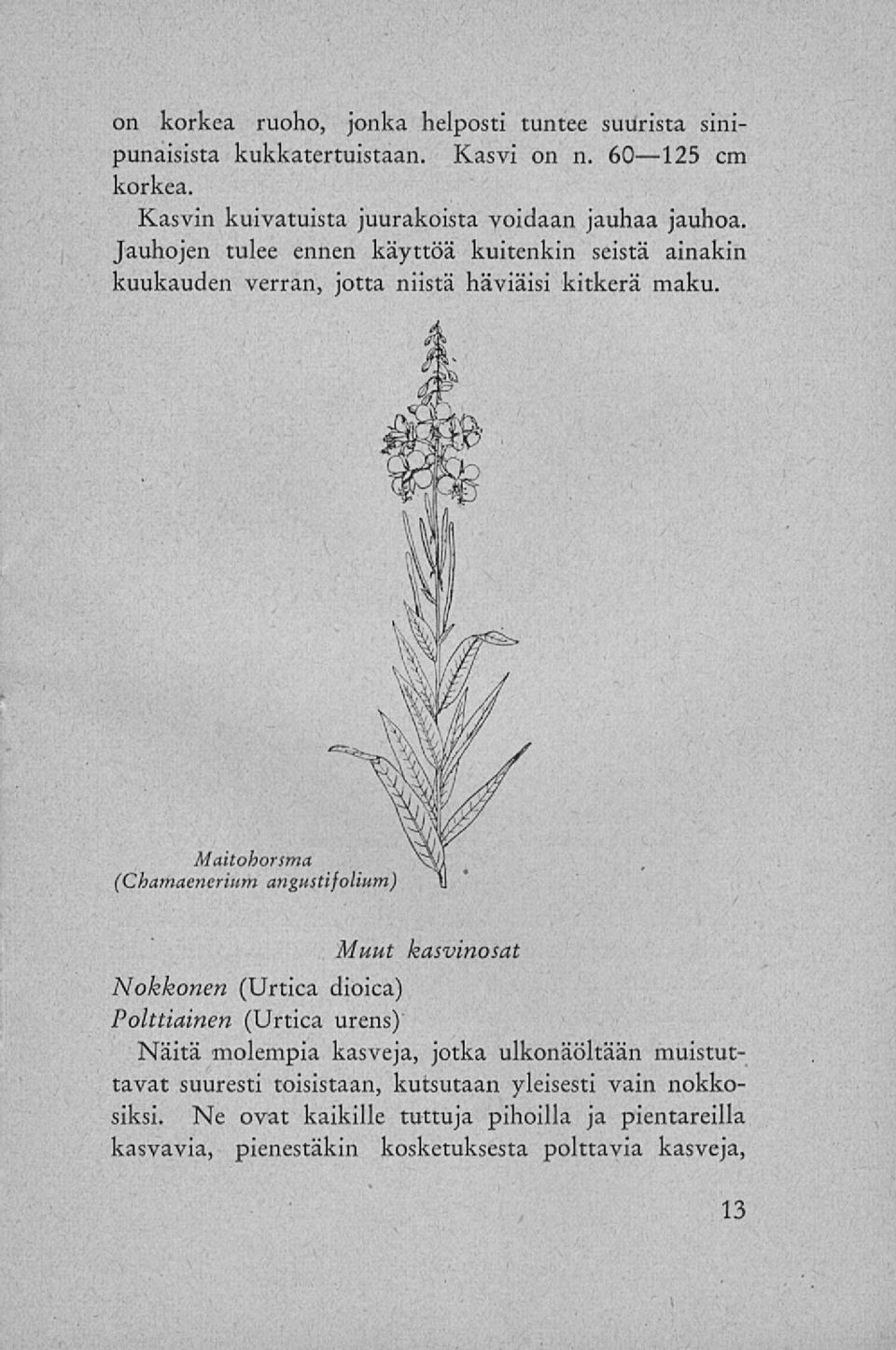 Jauhojen tulee ennen käyttöä kuitenkin seistä ainakin kuukauden verran, jotta niistä häviäisi kitkerä maku.