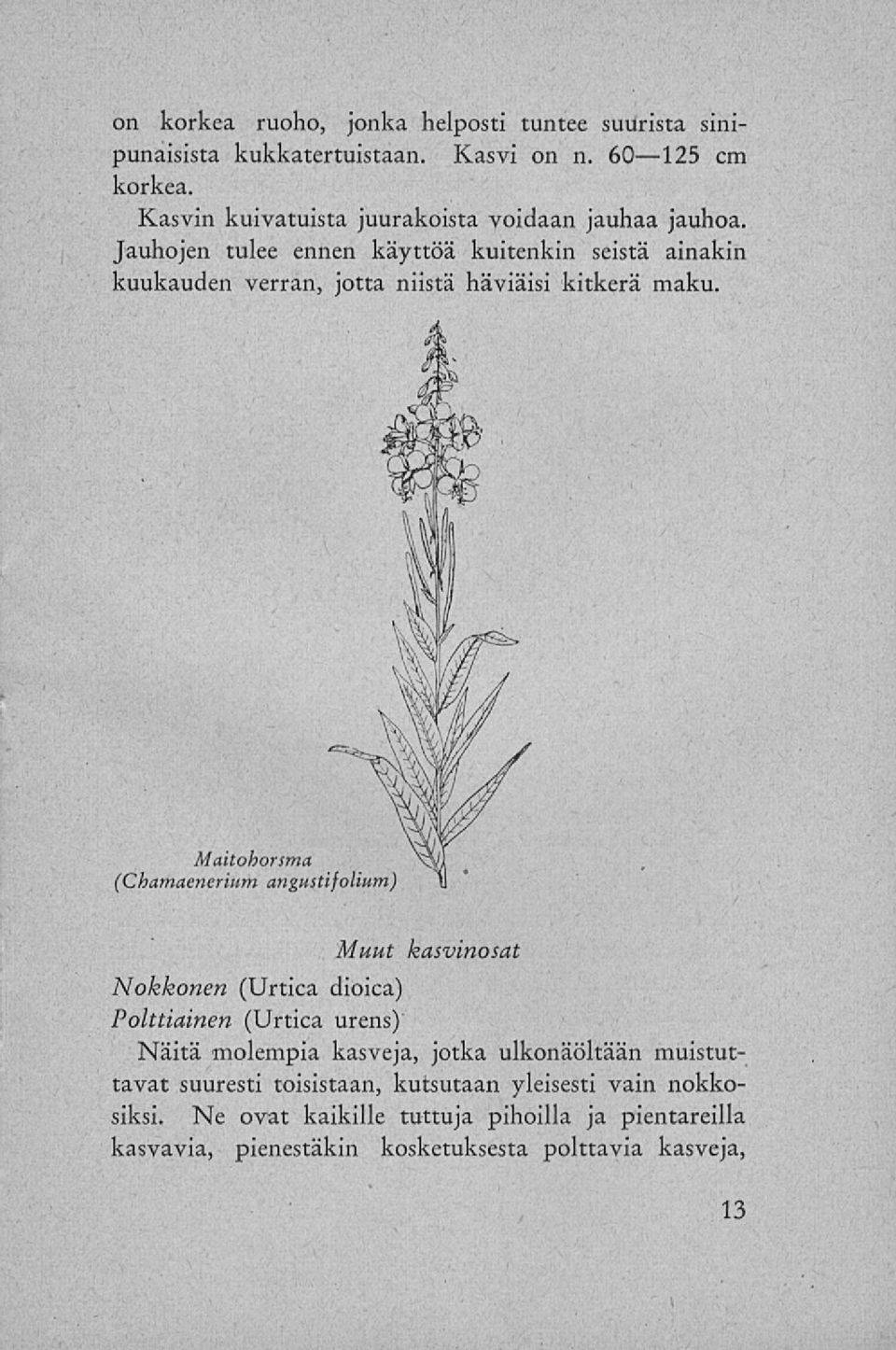 Jauhojen tulee ennen käyttöä kuitenkin seistä ainakin kuukauden verran, jotta niistä häviäisi kitkerä maku.