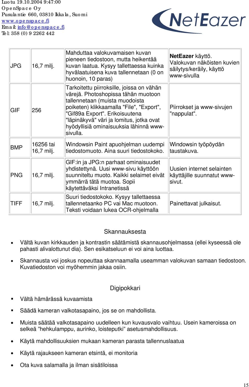 Photoshopissa tähän muotoon tallennetaan (muista muodoista poiketen) klikkaamalla "File", "Export", "Gif89a Export".