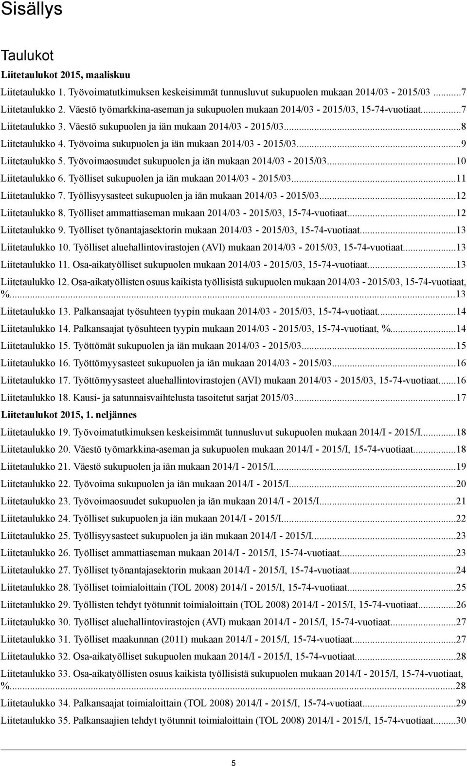 Työvoimaosuudet sukupuolen ja iän mukaan...10 Liitetaulukko 6. Työlliset sukupuolen ja iän mukaan...11 Liitetaulukko 7. Työllisyysasteet sukupuolen ja iän mukaan...12 Liitetaulukko 8.