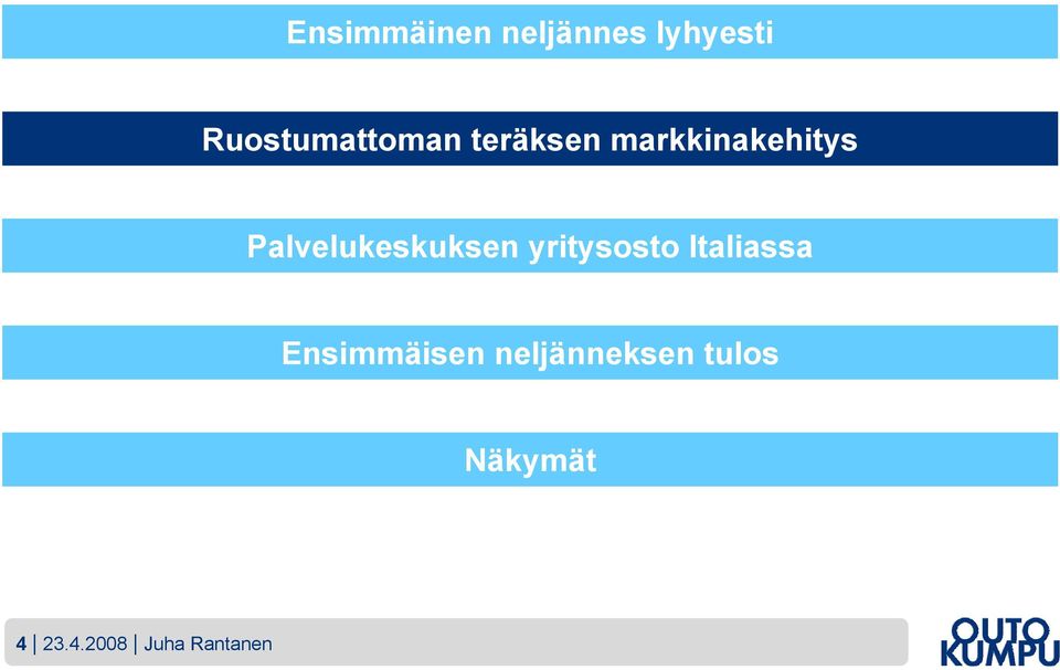 Palvelukeskuksen yritysosto Italiassa