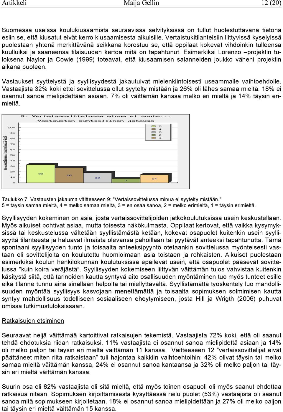 tapahtunut. Esimerkiksi Lorenzo projektin tuloksena Naylor ja Cowie (1999) toteavat, että kiusaamisen salanneiden joukko väheni projektin aikana puoleen.