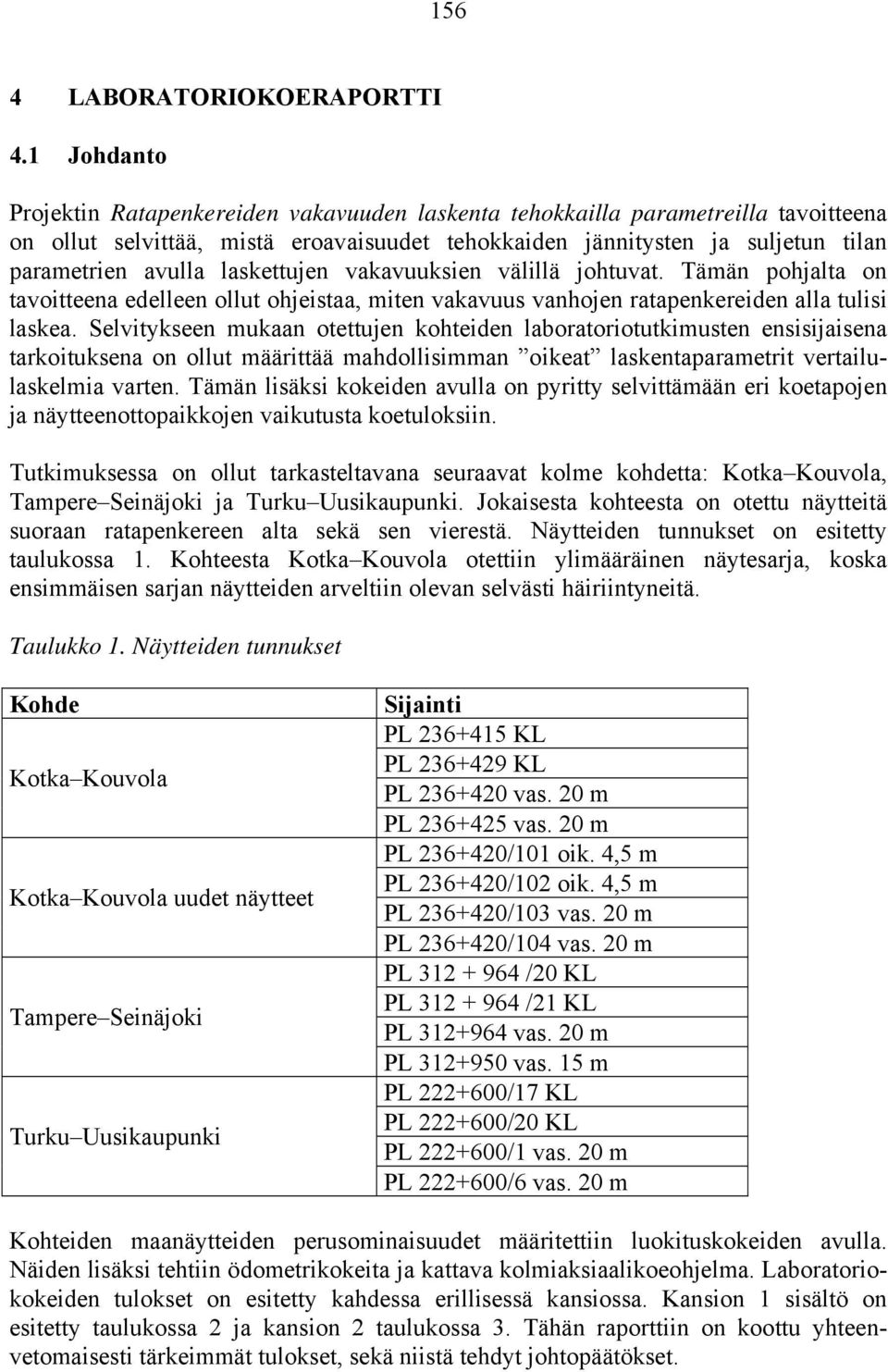 laskettujen vakavuuksien välillä johtuvat. Tämän pohjalta on tavoitteena edelleen ollut ohjeistaa, miten vakavuus vanhojen ratapenkereiden alla tulisi laskea.