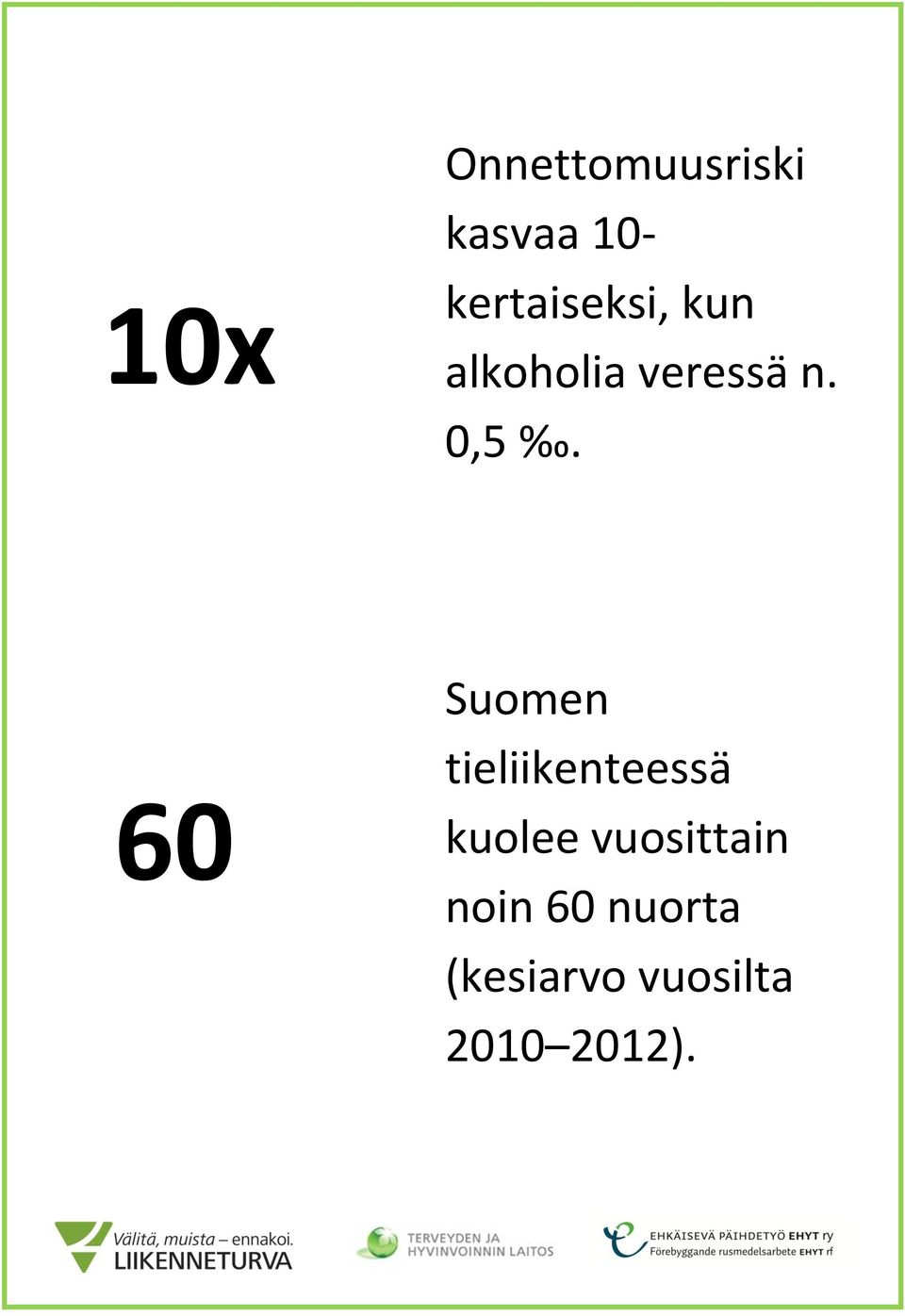 0,5. 60 Suomen tieliikenteessä kuolee