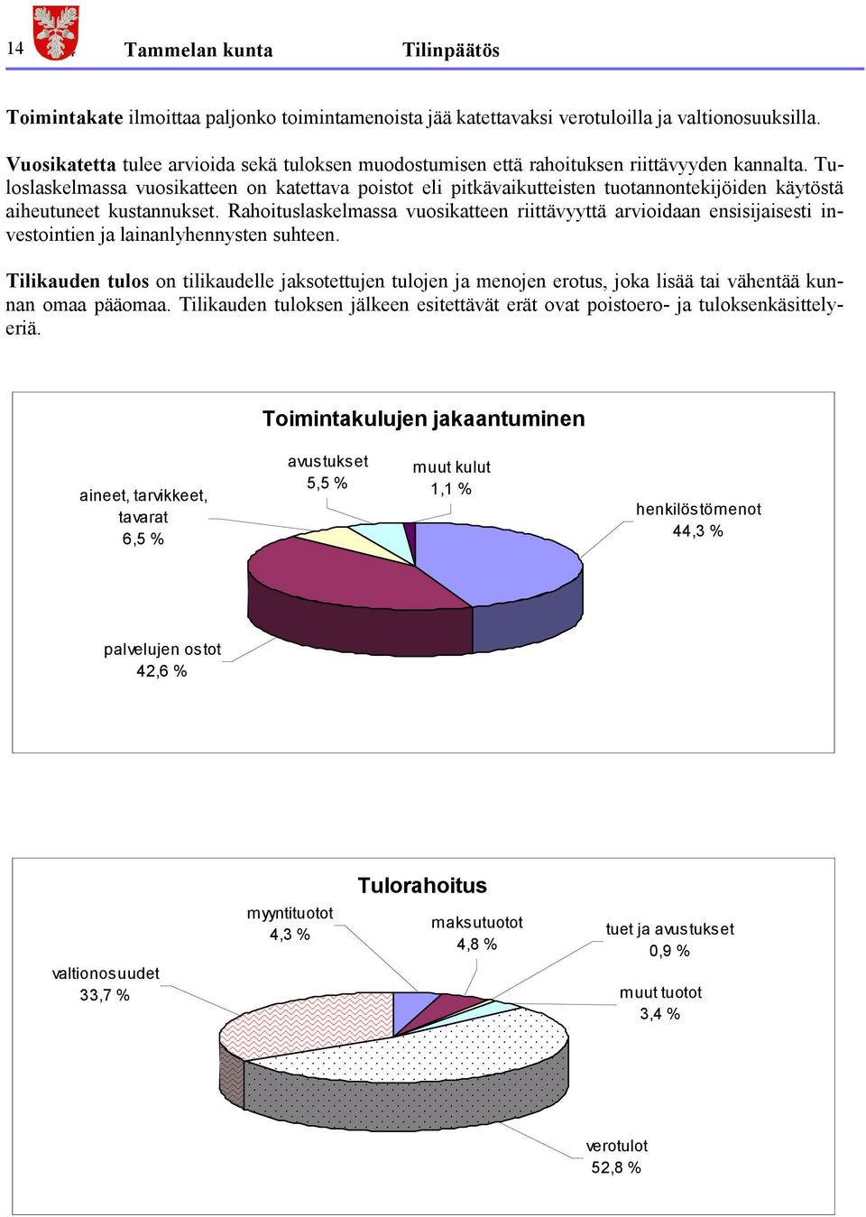 Tuloslaskelmassa vuosikatteen on katettava poistot eli pitkävaikutteisten tuotannontekijöiden käytöstä aiheutuneet kustannukset.