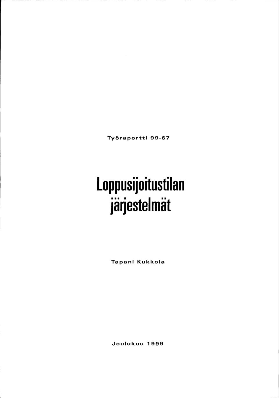 järjestelmät Tapani