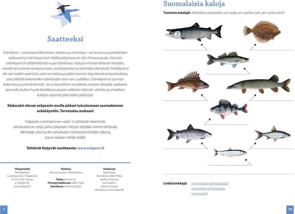 Muinoin eränkäynti oli välttämätöntä ruuan hankintaa. Nykyisin ihmiset lähtevät metsään, merelle tai tunturiin rentoutumaan, rauhoittumaan ja etsimään elämyksiä.