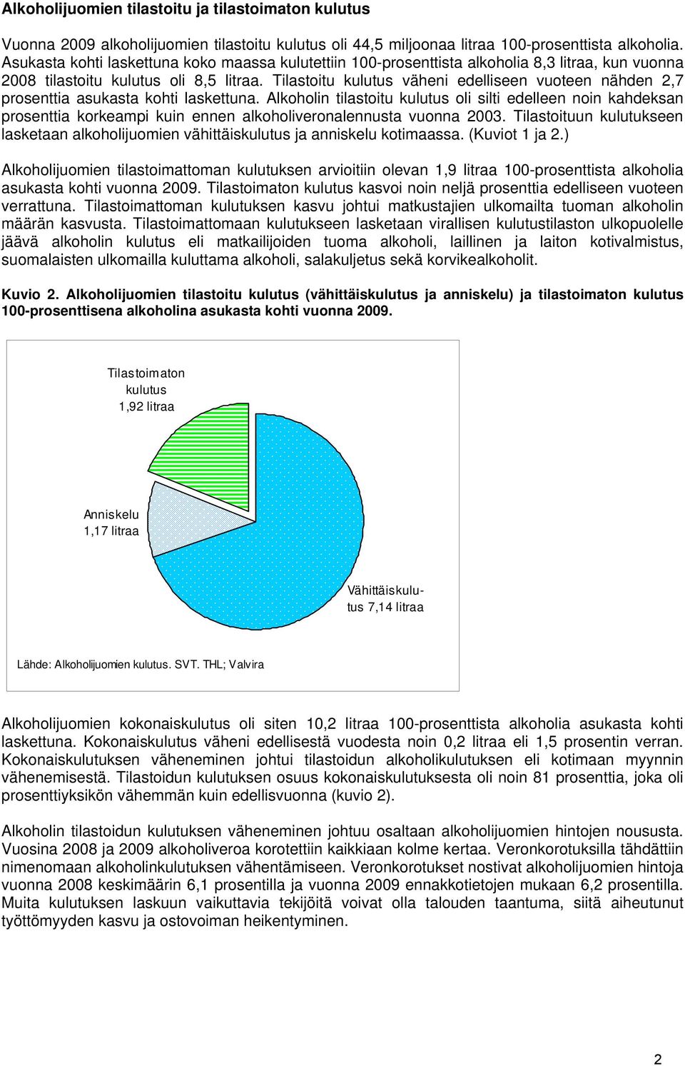 Tilastoitu kulutus väheni edelliseen vuoteen nähden 2,7 prosenttia asukasta kohti laskettuna.